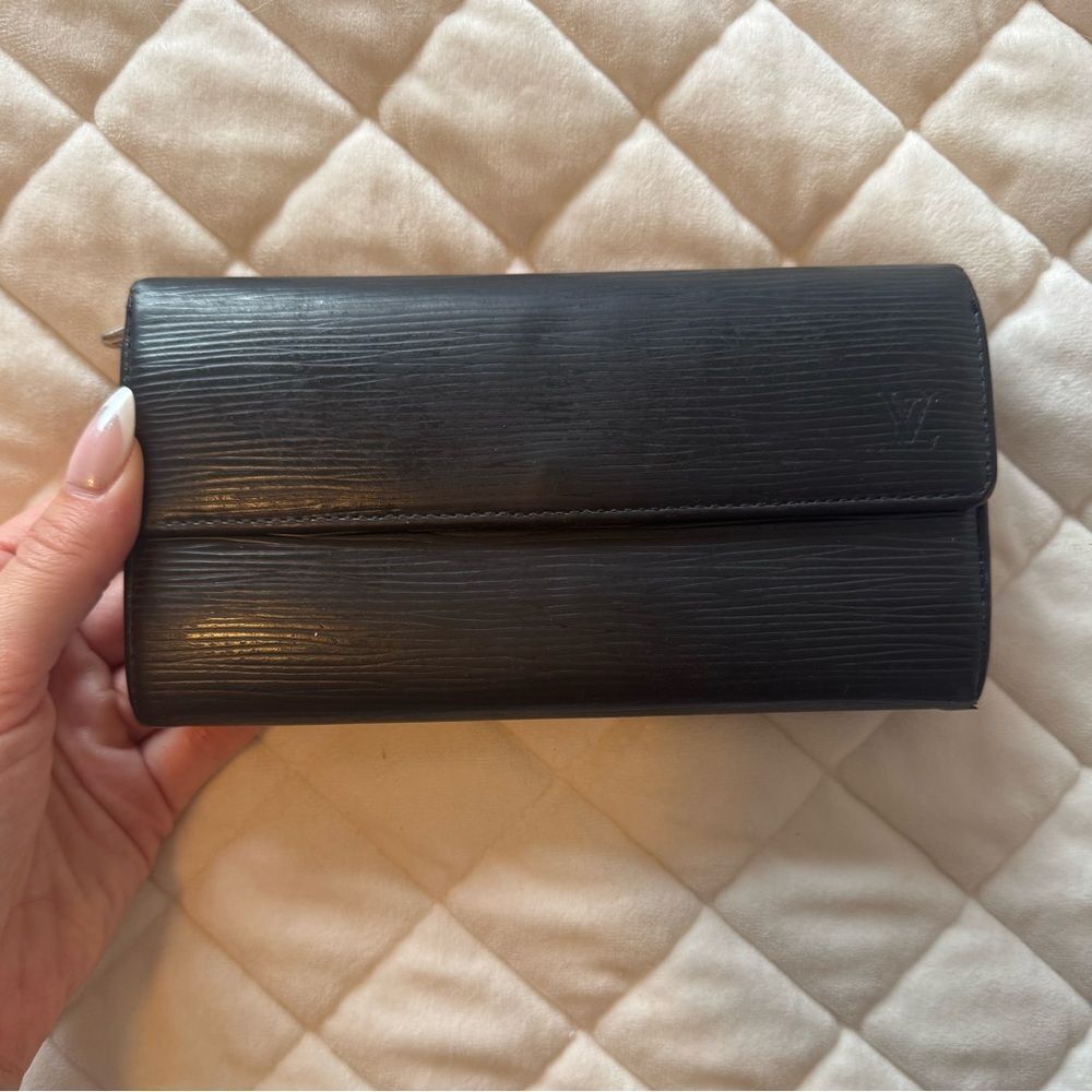 Louis Vuitton Black Epi Leather Long Wallet